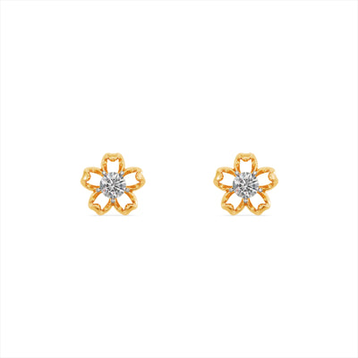 Petal Kiss 9KT Gold Lab Grown Diamond Stud Earring