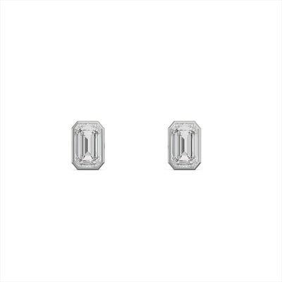 Linear Luxe 9KT Gold Lab Grown Diamond Stud Earring