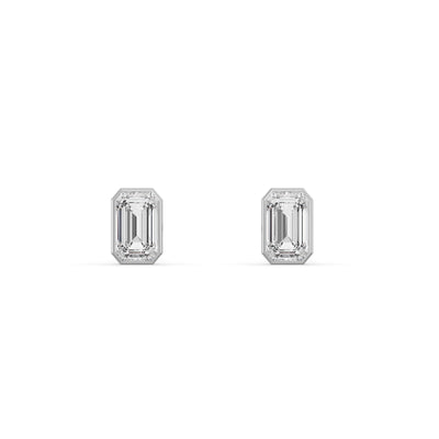 Linear Luxe 9KT Gold Lab Grown Diamond Stud Earring