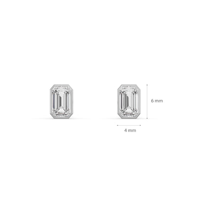 Linear Luxe 9KT Gold Lab Grown Diamond Stud Earring