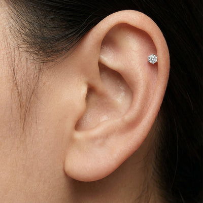 Lustre Pin 9KT Gold Lab Grown Diamond Studs for Multiple Piercings