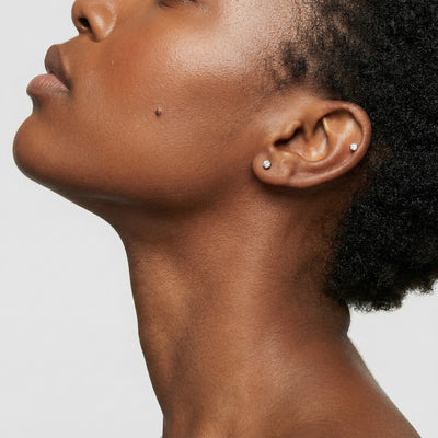 Lustre Pin 9KT Gold Lab Grown Diamond Studs for Multiple Piercings