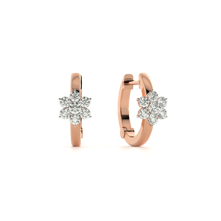 Blossom Loop 9KT Gold Lab Grown Diamond Stud Earring - 1