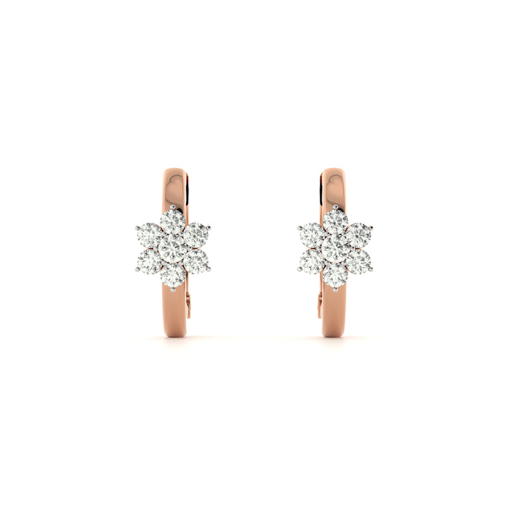 Blossom Loop 9KT Gold Lab Grown Diamond Stud Earring - 6