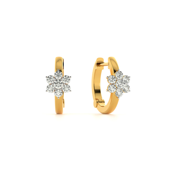 Blossom Loop 9KT Gold Lab Grown Diamond Stud Earring - 3