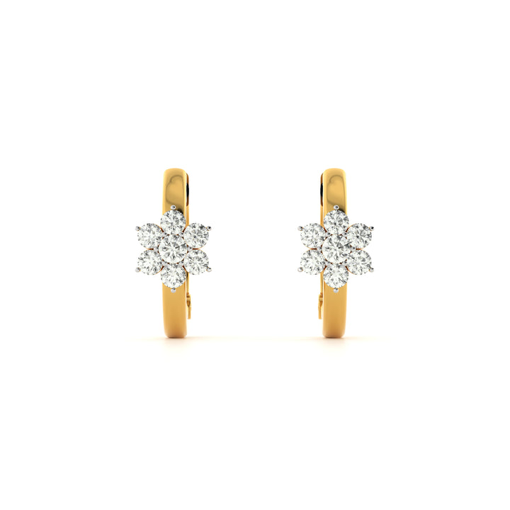 Blossom Loop 9KT Gold Lab Grown Diamond Stud Earring - 2