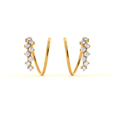 Spike Bloom 9KT Gold Lab Grown Diamond Hoop Earring