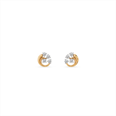 Orbit Cut Dome 9KT Gold Lab Grown Diamond Stud Earring