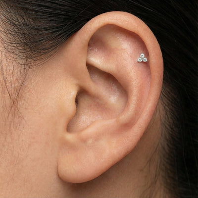 Triple Dot Petite 9KT Gold Lab Grown Diamond Studs for Multiple Piercings