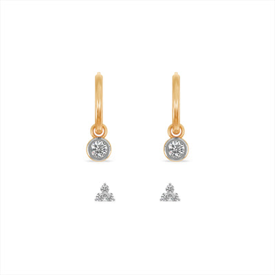 Adele 9KT Gold Lab Grown Diamond Earrings Set