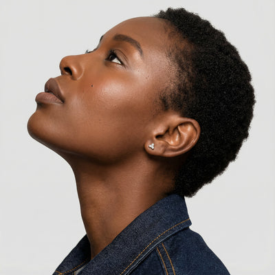 Triplit 9KT Gold Lab Grown Diamond Stud Earring