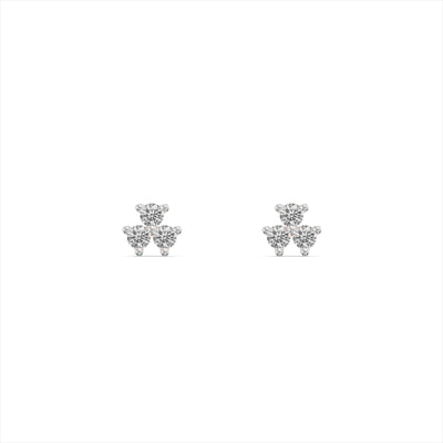 Triplit 9KT Gold Lab Grown Diamond Stud Earring
