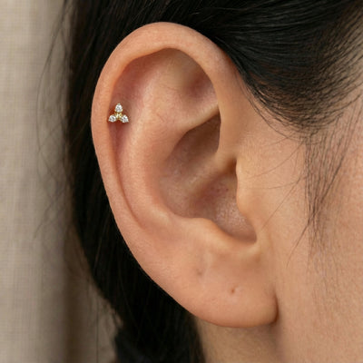 Starcore 9KT Gold Lab Grown Diamond Studs for Multiple Piercings