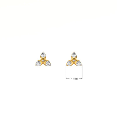 Starcore 9KT Gold Lab Grown Diamond Studs for Multiple Piercings