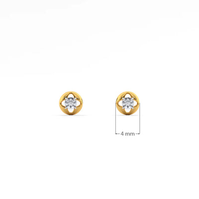 Floral Whisper 9KT Gold Lab Grown Diamond Studs for Multiple Piercings