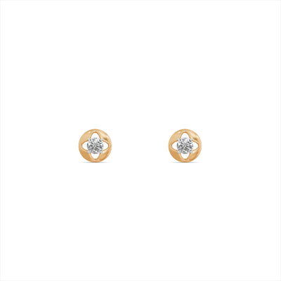 Floral Whisper 9KT Gold Lab Grown Diamond Studs for Multiple Piercings