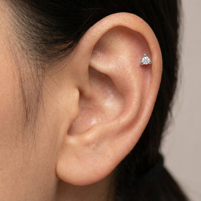 Triangle Spark Mini 9KT Gold Lab Grown Diamond Stud Earring