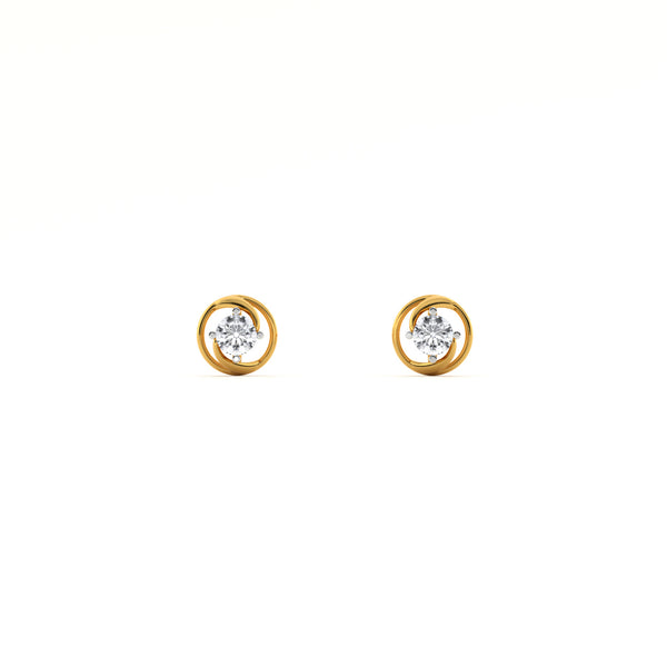 Radiant Bloom Cluster 9KT Gold Lab Grown Diamond Stud Earring