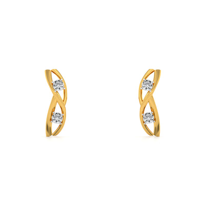 Contemporary Twist 9KT Gold Lab Grown Diamond Earring