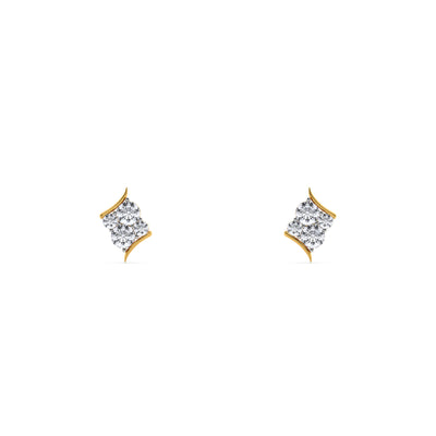 Art Deco Double Drop 9KT Gold Lab Grown Diamond Earring