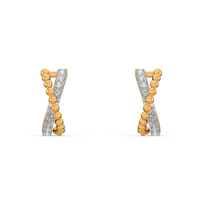 The Beaded Hoop 9KT Gold Lab Grown Diamond Earrings