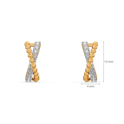 The Beaded Hoop 9KT Gold Lab Grown Diamond Earrings
