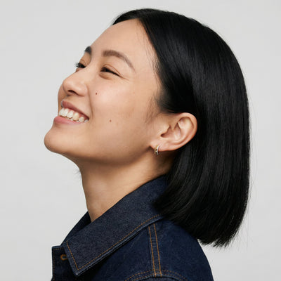 Beaded Edge 9KT Gold Lab Grown Diamond Hoop Earrings