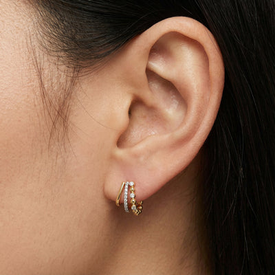 Bar Drop 9KT Gold Lab Grown Diamond Earrings