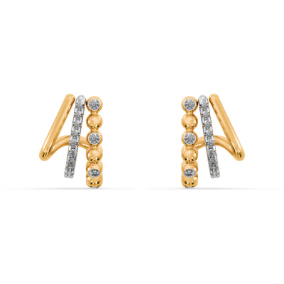 Bar Drop 9KT Gold Lab Grown Diamond Earrings
