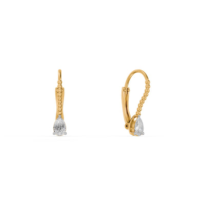 Pear Drop 9KT Gold Lab Grown Diamond Earrings