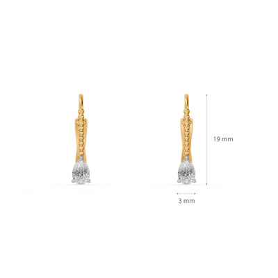 Pear Drop 9KT Gold Lab Grown Diamond Earrings