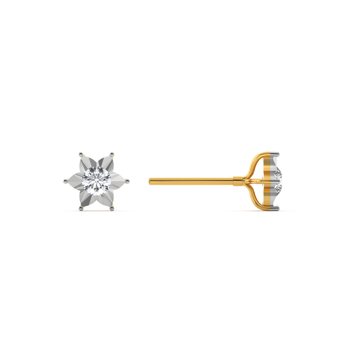 Starry Sparkle 9KT Gold Laboratory Grown Diamond Stud Earring