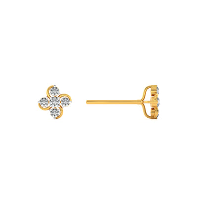 Bohemian 9KT Gold Lab Grown Diamond Stud Earring