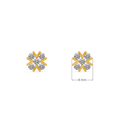 Wildflower 9KT Gold Lab Grown Diamond Stud Earring