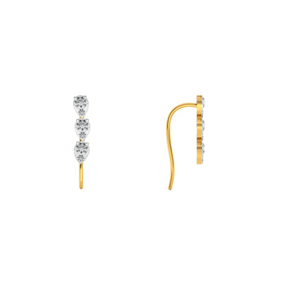 Trendsetting 9KT Gold Lab Grown Diamond Earring