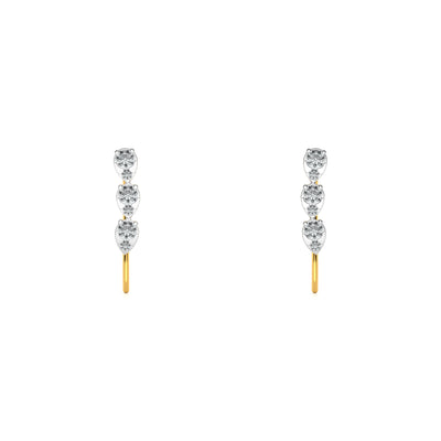 Trendsetting 9KT Gold Lab Grown Diamond Earring