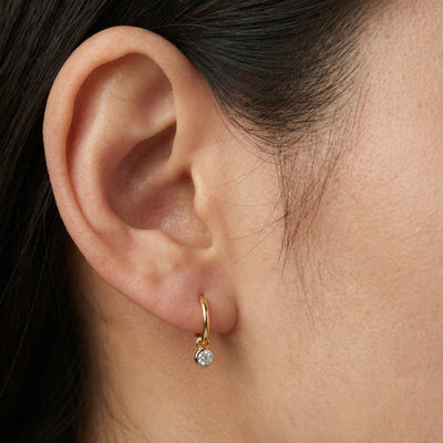 Charismatic 9KT Gold Lab Grown Diamond Drop Earring