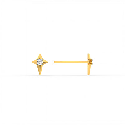 Cosmic Star 9KT Gold Lab Grown Diamond Stud Earring