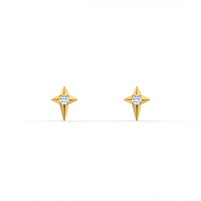 Cosmic Star 9KT Gold Lab Grown Diamond Stud Earring
