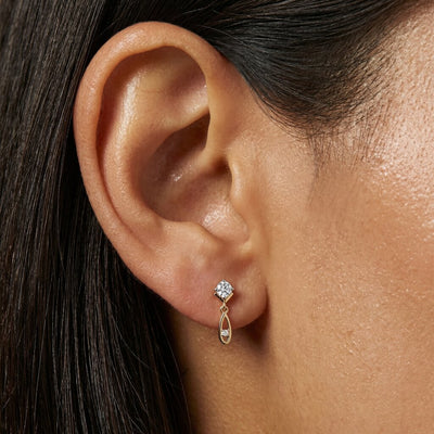 Ethereal Loop 9KT Gold Lab Grown Diamond Drop Earrings