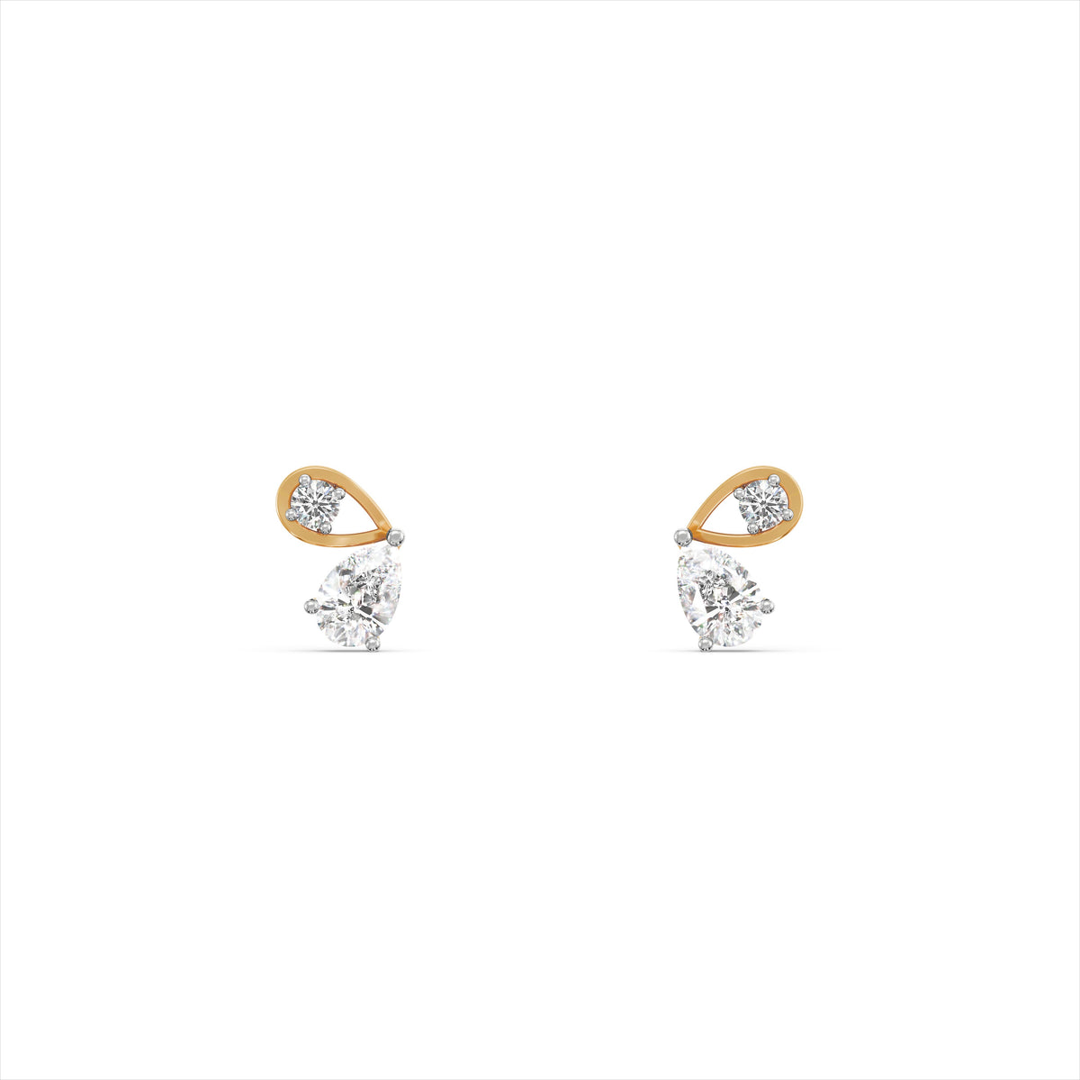 Wings 9KT Gold Laboratory Grown Diamond Stud Earrings