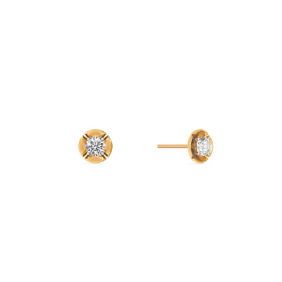 Gilded Solitaire 9KT Gold Lab Grown Diamond Stud Earrings