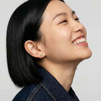 Blushing Heart 9KT Gold Lab Grown Diamond Earrings