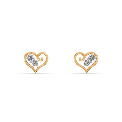 Blushing Heart 9KT Gold Lab Grown Diamond Earrings