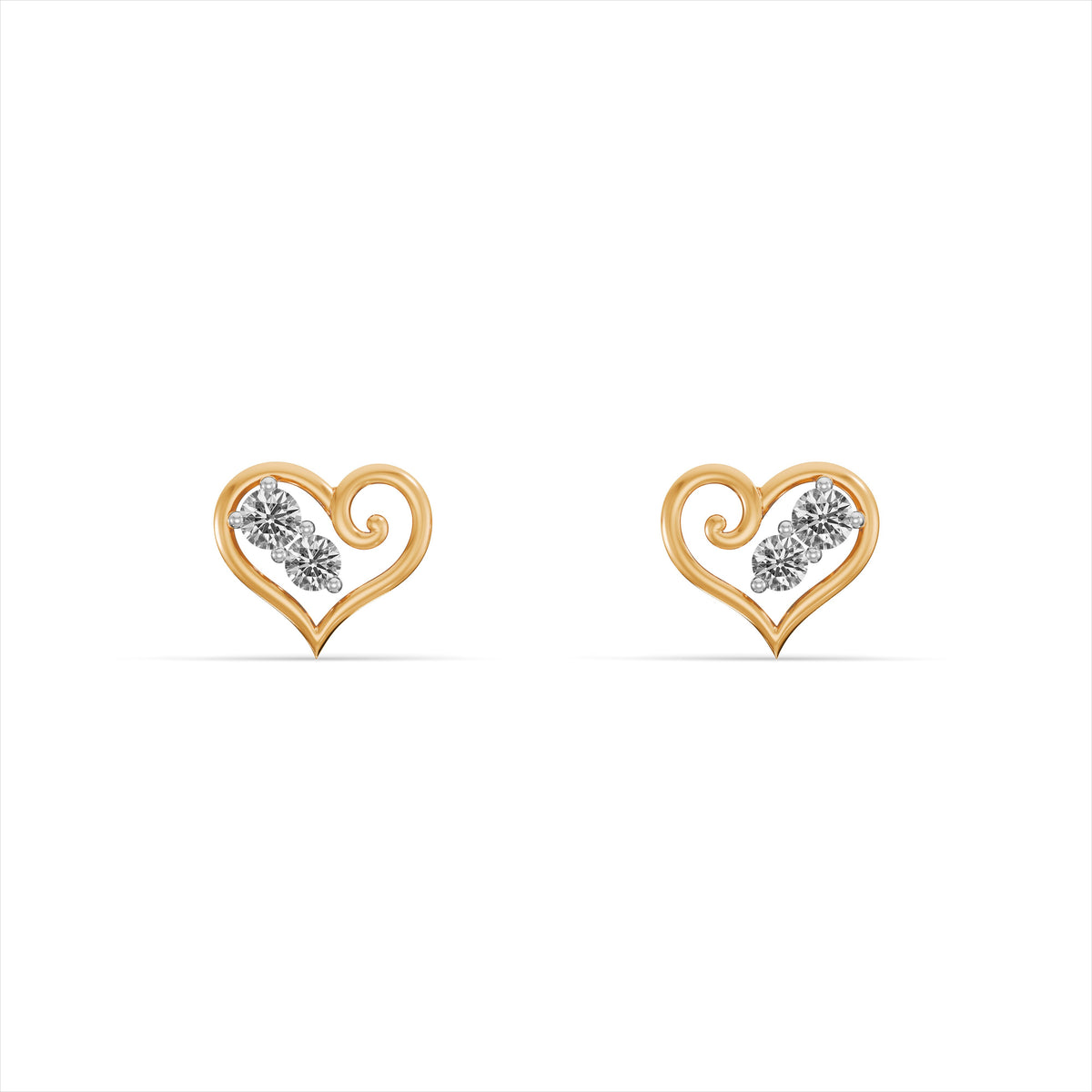 Blushing Heart 9KT Gold Laboratory Grown Diamond Earrings