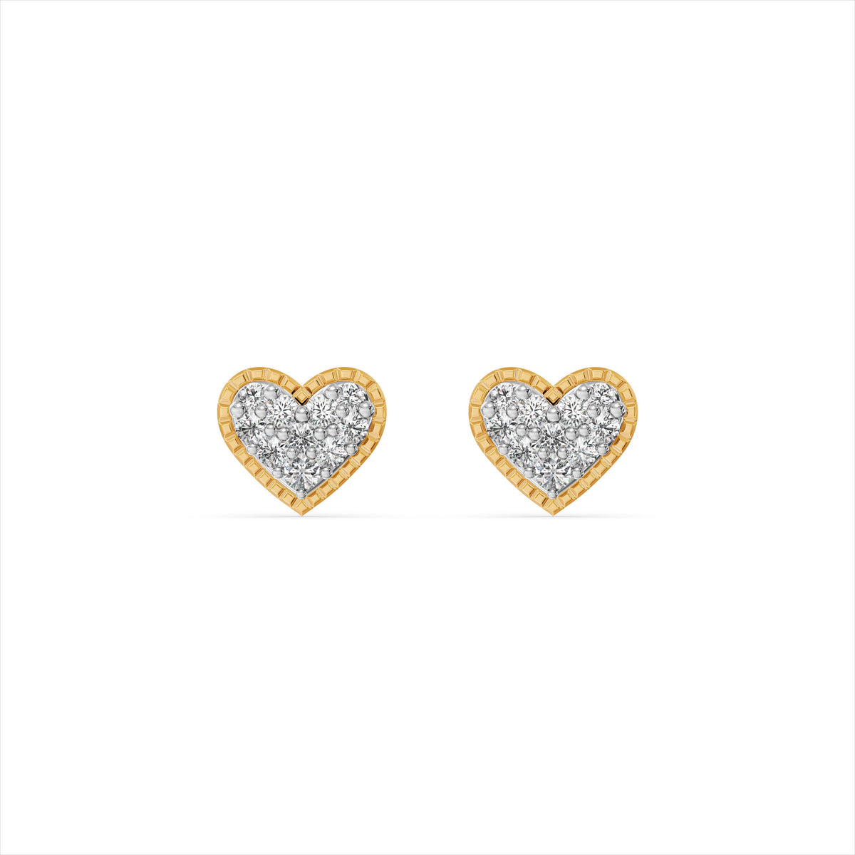 Heart Cluster 9KT Laboratory Grown Diamond Stud Earring