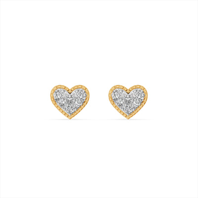 Heart Cluster 9KT Lab Grown Diamond Stud Earring