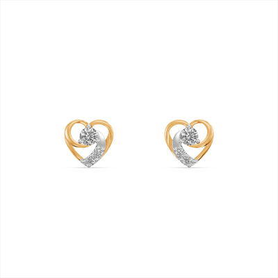 Aurelia Heart 9KT Gold Lab Grown Diamond Earrings