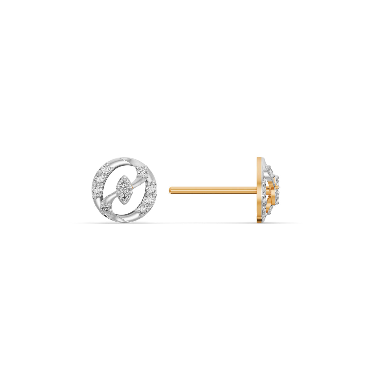 Classy Halo 9KT Gold Laboratory Grown Diamond Stud Earrings