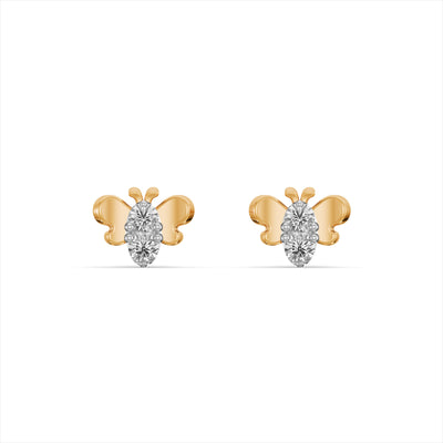 Flutterbug Sparkle 9KT Gold Lab Grown Diamond Studs